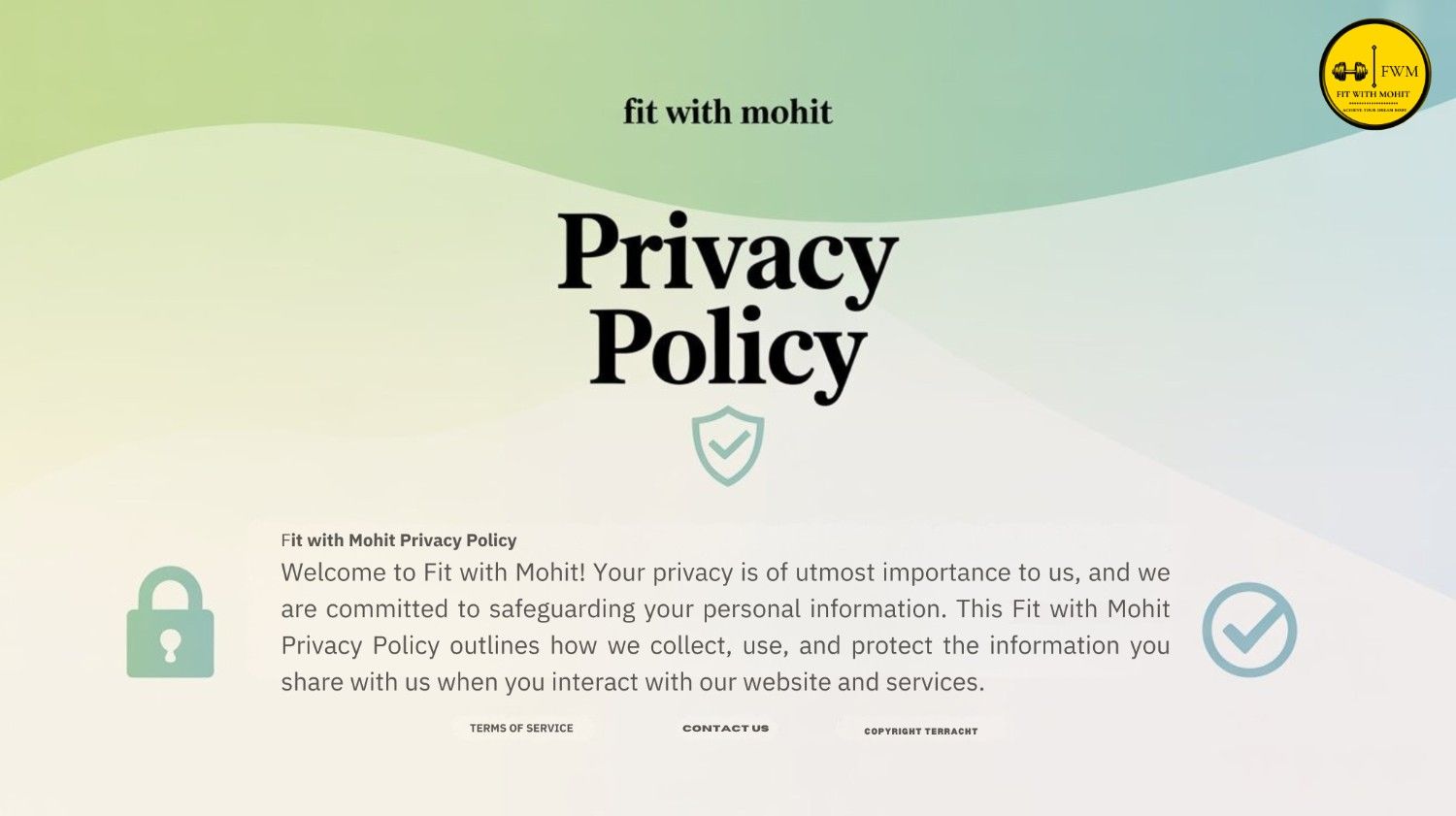 Fit with Mohit Privacy Policy