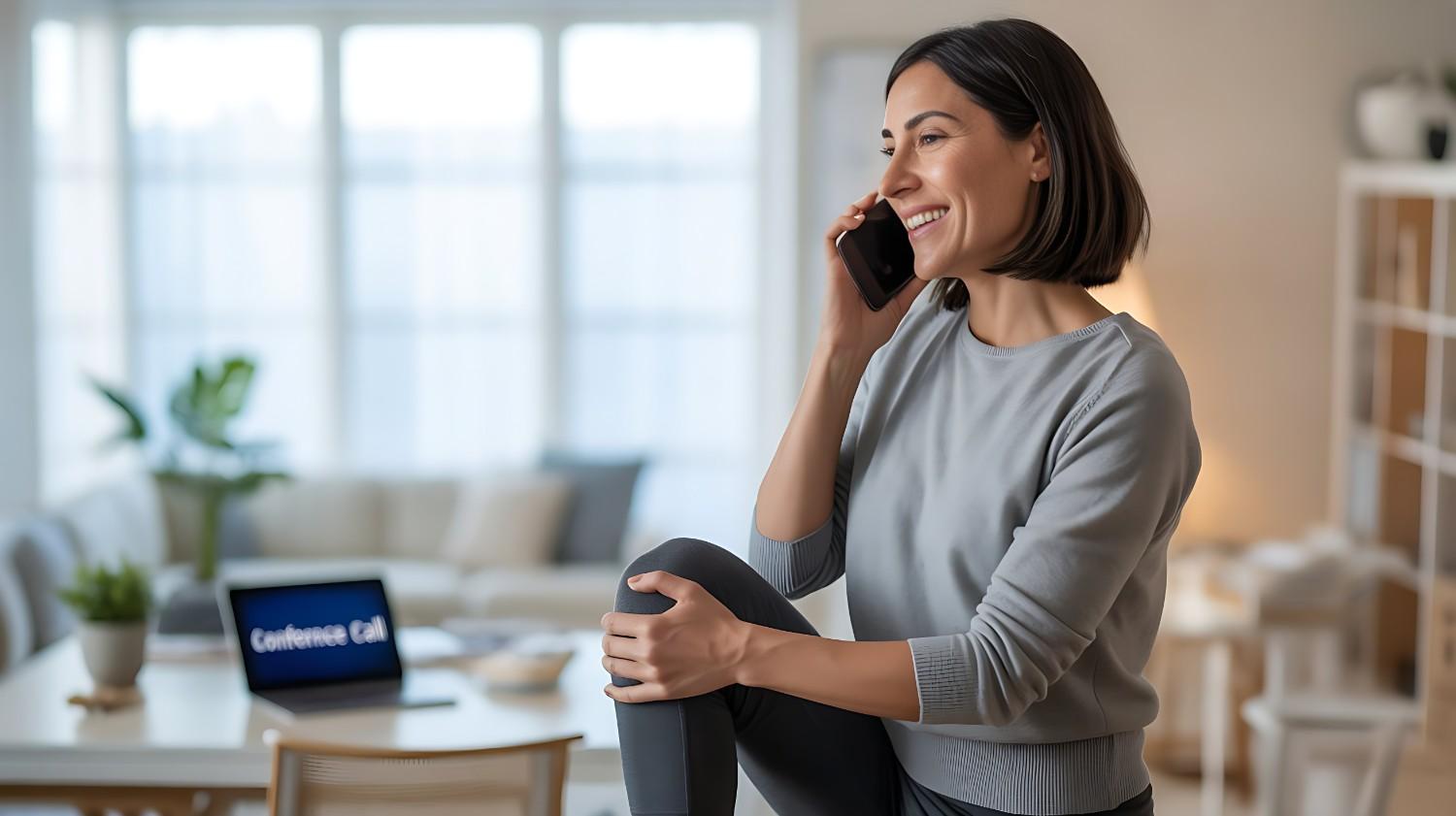 NEAT exercises for desk job workers, a person stretching at their home office to lose weight without exercise